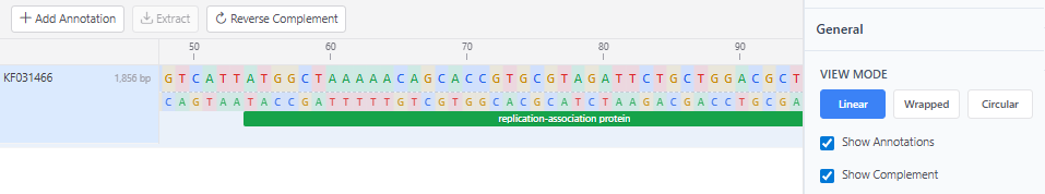 Linear sequence view